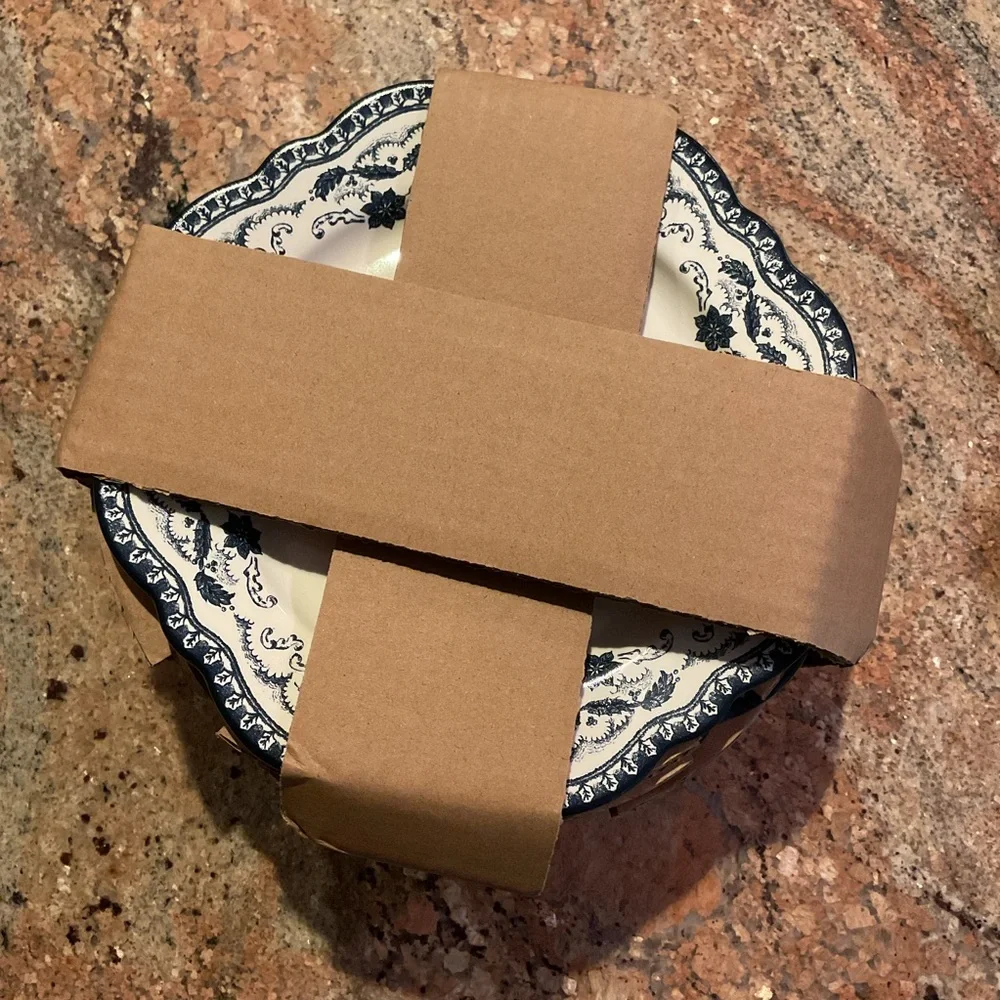 4pk 8” Stoneware Salad Appetizer Christmas Plates Blue - Threshold Studio McGee